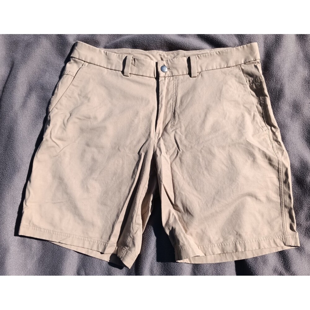 Mens Size 38 Lululemon Khaki Flat Front Outdoor Recreation Golf Shorts